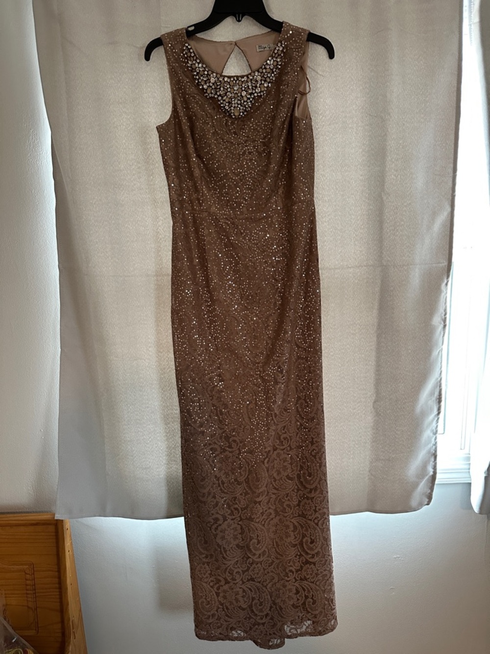 Eliza J Elegant Beaded Evening Gown